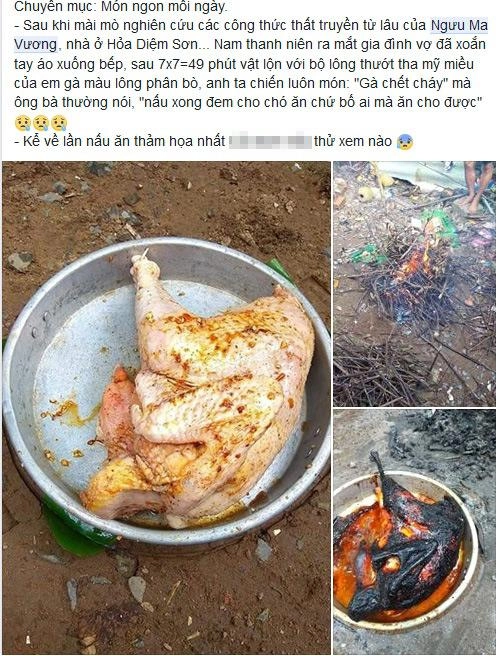 Ra mắt bố mẹ vợ thanh niên lao vào bếp làm món gà chết cháy khiến dân mạng cười bò