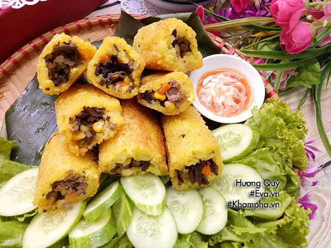 Sáng làm xôi chiên nhân thịt bằm mang đi nhanh gọn con kịp vào học chồng kịp giờ làm