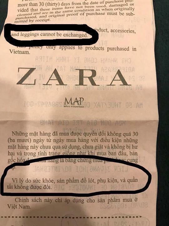 Thực hư chuyện zara hà nội lừa khách hàng và đòi kiện vì quần legging giá 999k