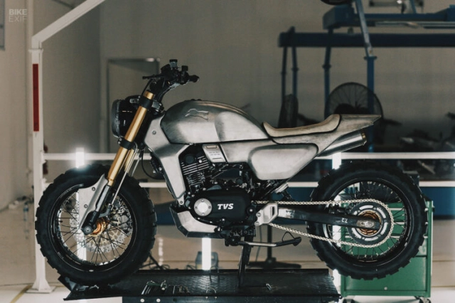 Tvs ronin độ phong cách scrambler sắc nét của smoked garage
