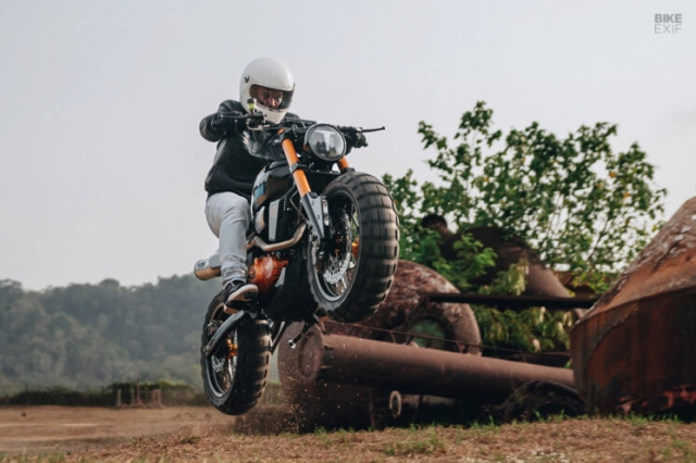 Tvs ronin độ phong cách scrambler sắc nét của smoked garage