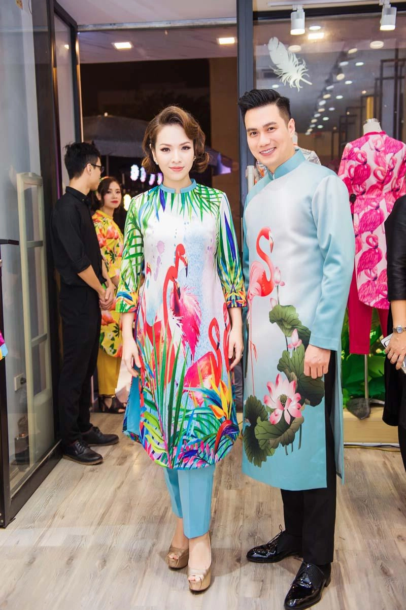 Việt anh không sợ vợ ghen khi thân thiết diện áo dài đôi với đan lê