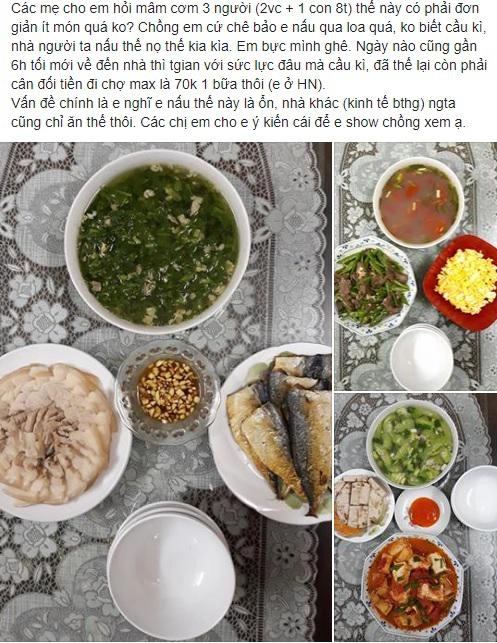 Vợ uất ức vì mâm cơm 70k bị chồng chê méo mặt dân mạng liền chỉ ra điểm sai sai