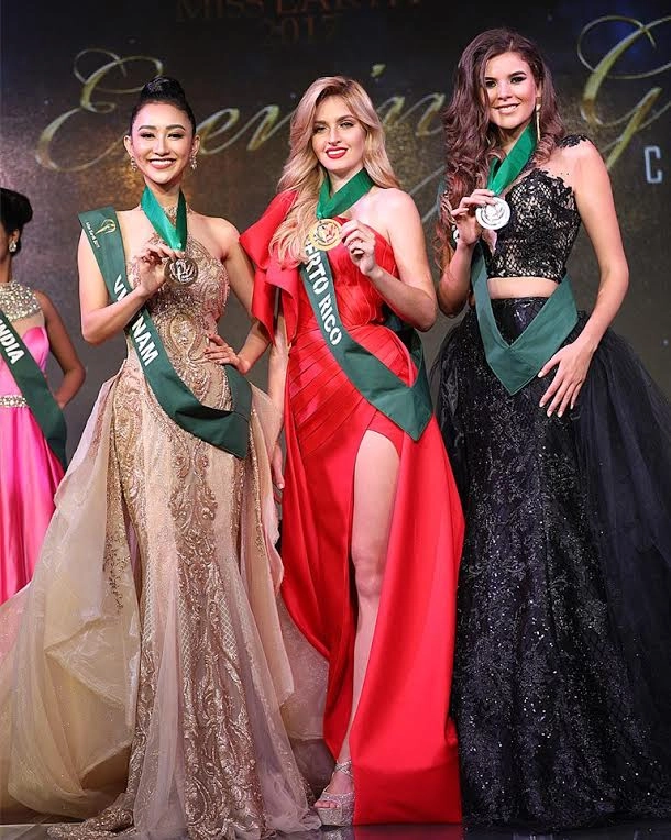 Chiếc váy dạ hội của hà thu lọt top 3 trang phục đẹp nhất của hh trái đất