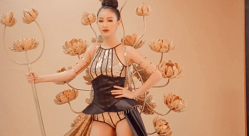 Chiếc váy dạ hội của hà thu lọt top 3 trang phục đẹp nhất của hh trái đất