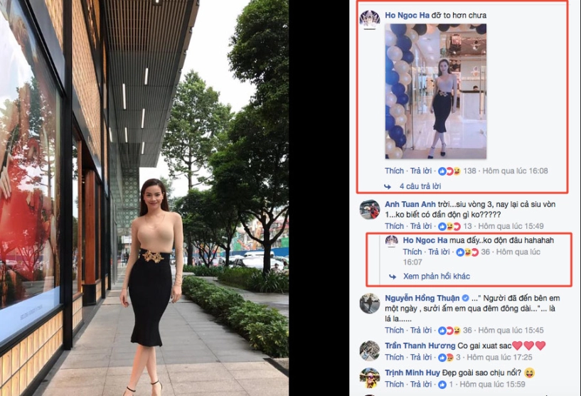 Được khen là siêu vòng 1 hồ ngọc hà cho biết không có độn đâu nha