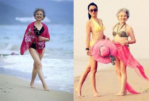 Giảm 15 kg cụ bà u90 kiếm bộn tiền nhờ đắt show làm mẫu