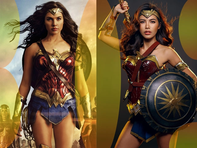 Minh tú cosplay nữ thần wonder woman siêu gợi cảm ngày halloween