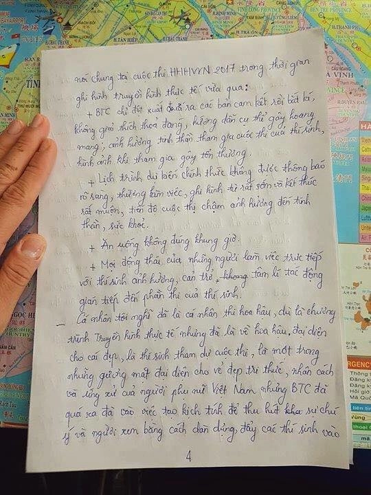 Tiết lộ lá đơn viết tay của mai ngô tố btc hoa hậu hoàn vũ gây ảnh hưởng tâm lý