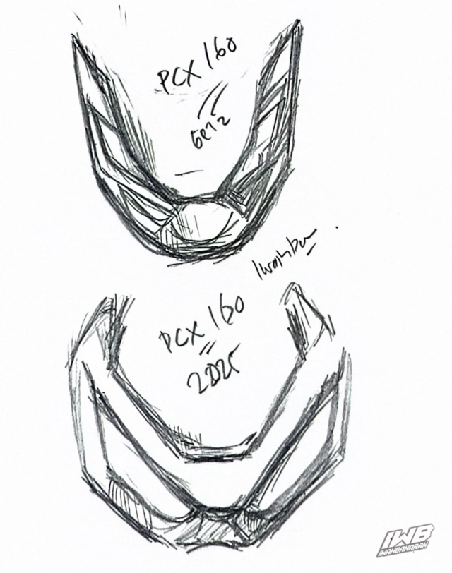 Tôi tìm được hình ảnh rò rỉ bản phác thảo đèn pha mới trên honda pcx 160 2025