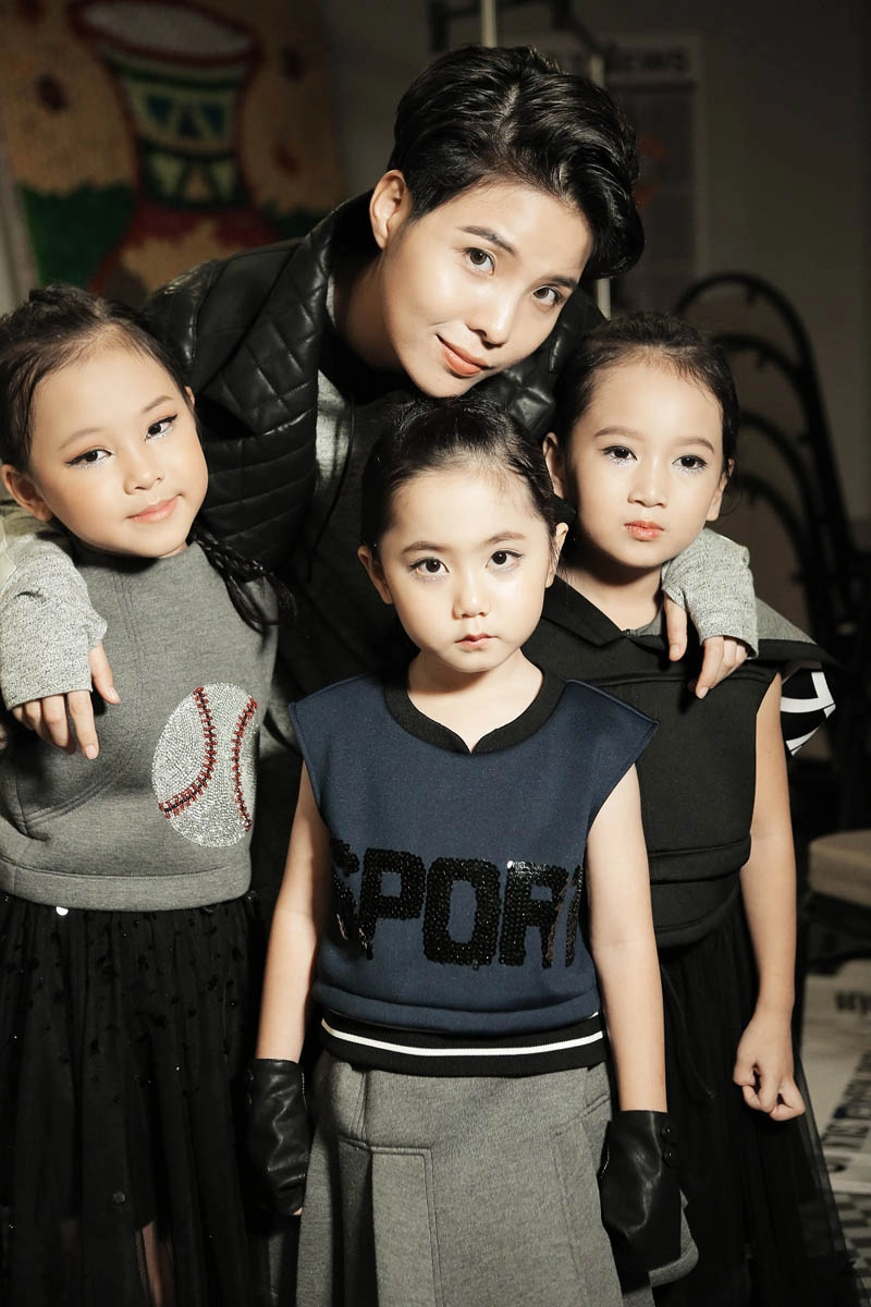 Vũ cát tường bất ngờ làm mẫu cùng loạt mẫu tí hon